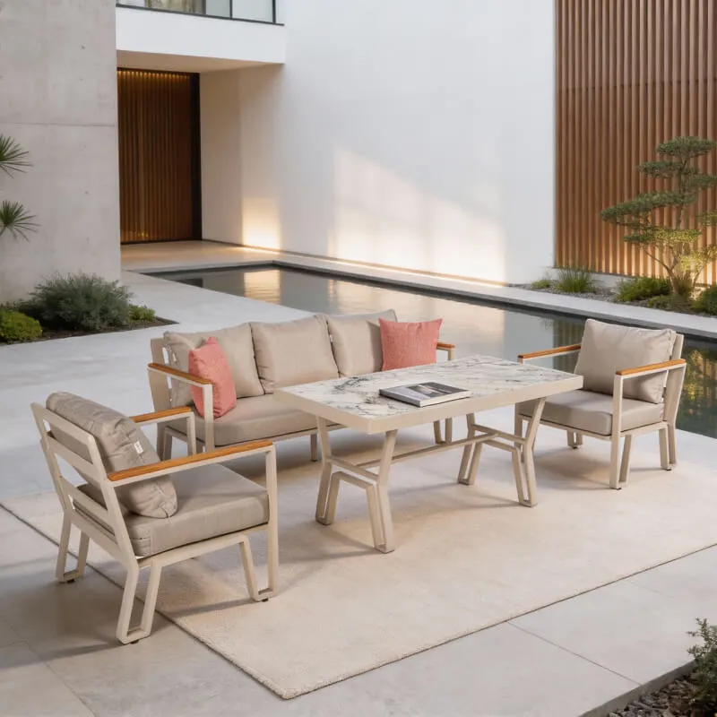 Kiev Üçlü Oturma Grubu Krem