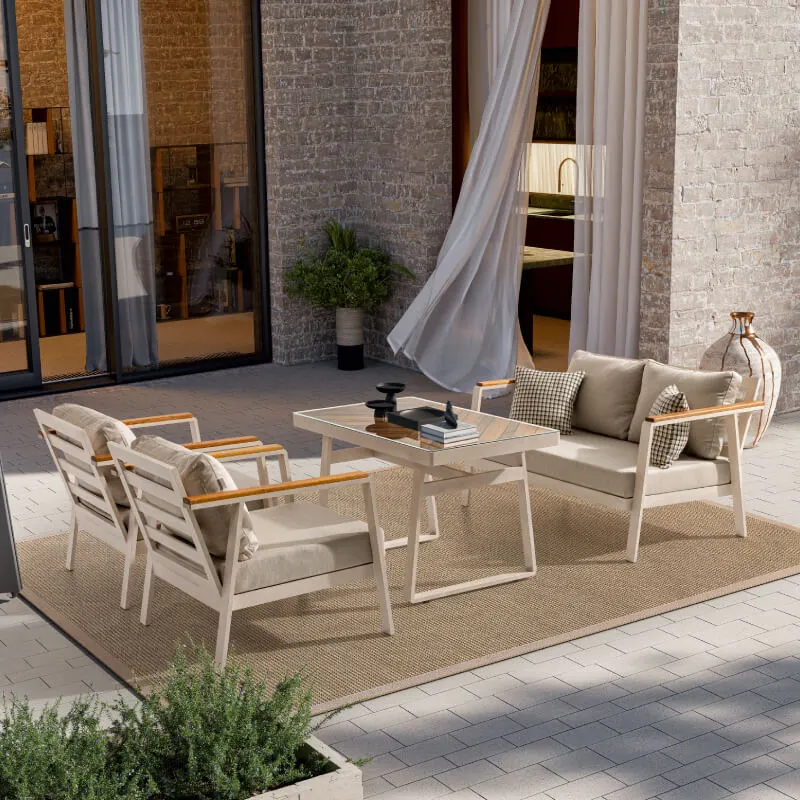 Napoli İkili Oturma Grubu Krem