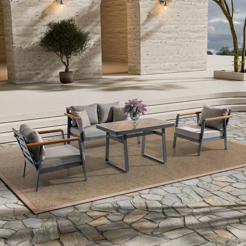 Napoli İkili Oturma Grubu Gri