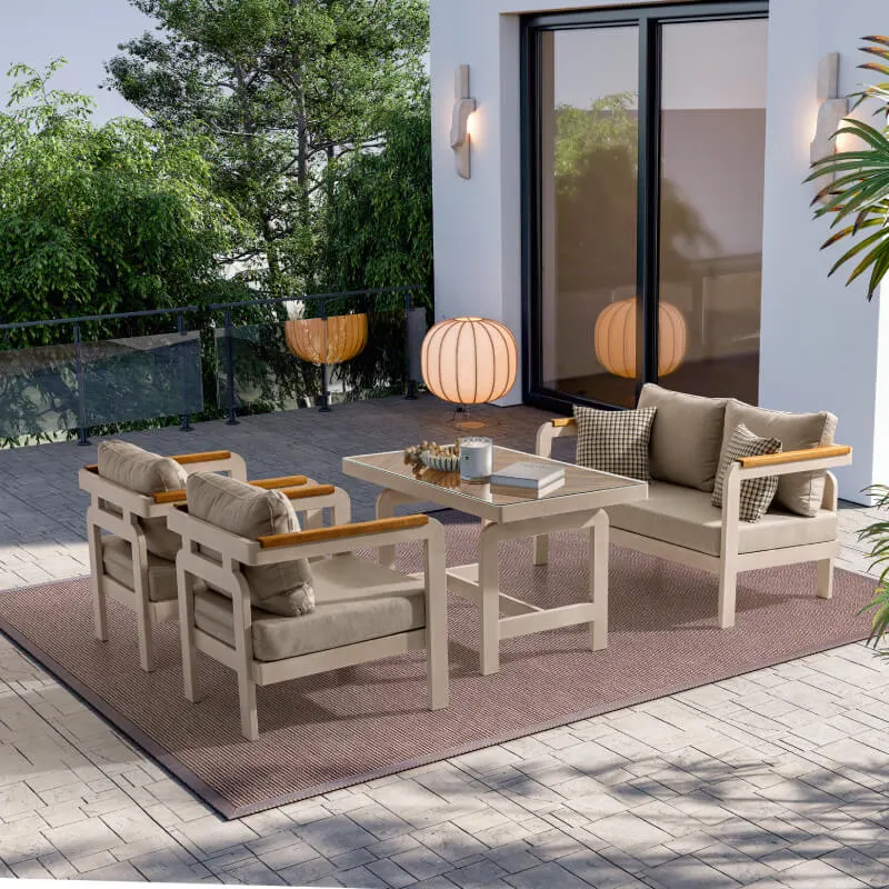 Madrid İkili Oturma Grubu Krem